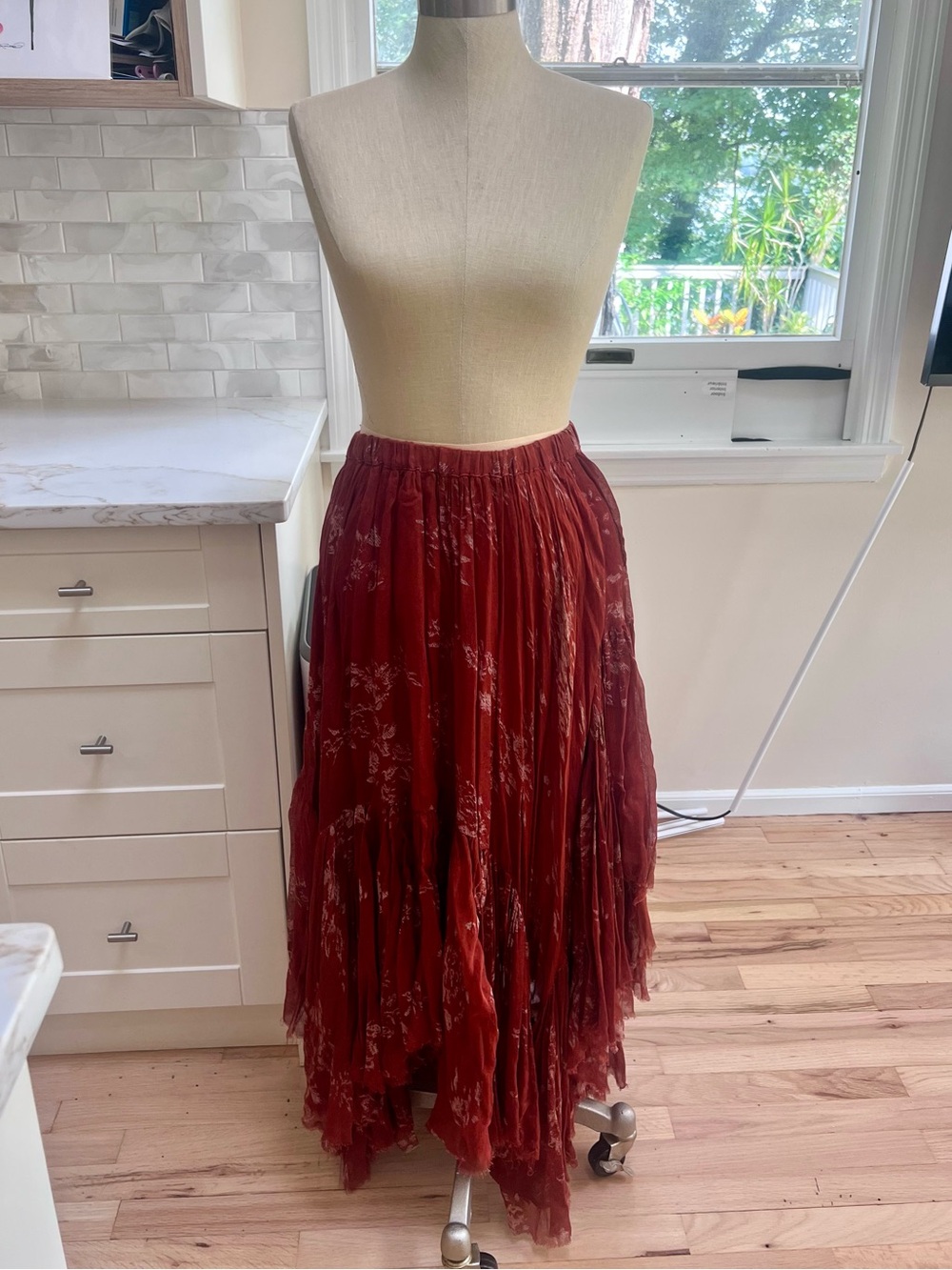 FP One - Free People Clover Printed Skirt - Rust Combo - Size M